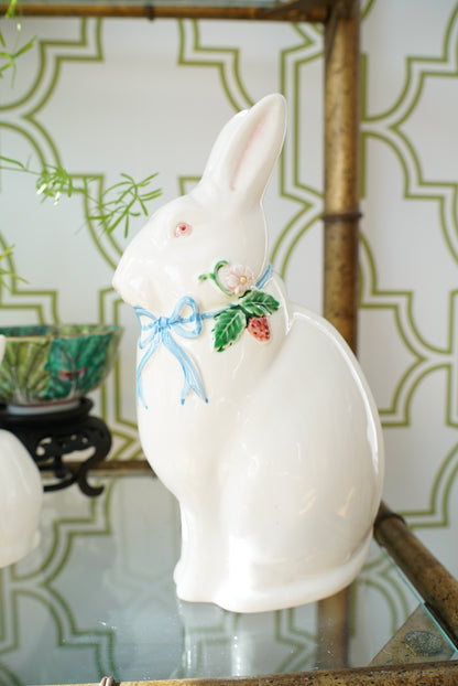 Vintage Large Haldon Group Bunny in Blue Bow and Strawberries