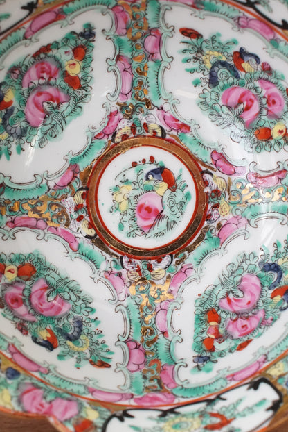 Vintage Rose Canton Lotus Bowl