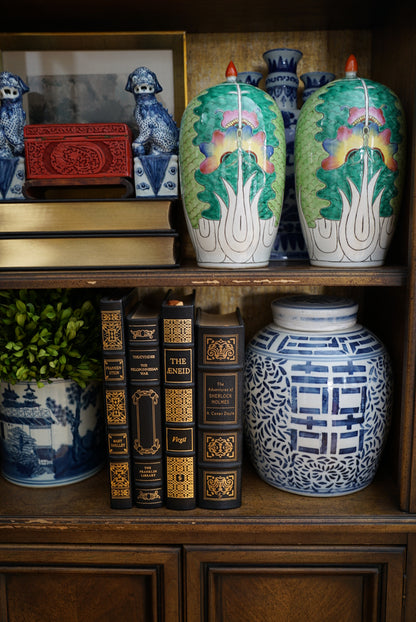 Pair of — Famille Verte Bok Choy Melon Jars