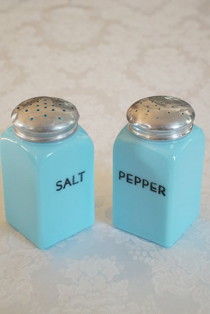 Vintage McKee Chalaine Blue Salt and Pepper Shakers