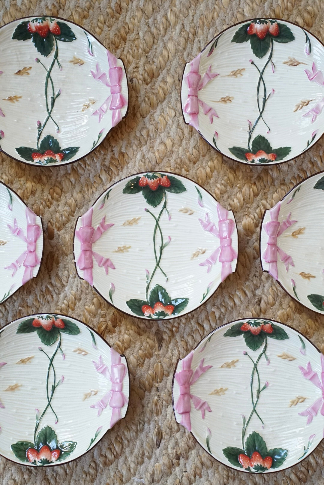 Pair of — Antique Wedgwood Majolica Strawberry Plates