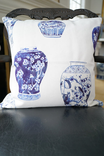 Blue and White Ginger Jars Decorative Pillow