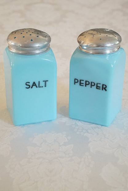Vintage McKee Chalaine Blue Salt and Pepper Shakers