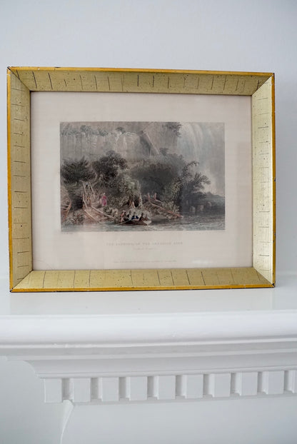 Antique Engraving - “The Landing, On the American Side” c. 1838