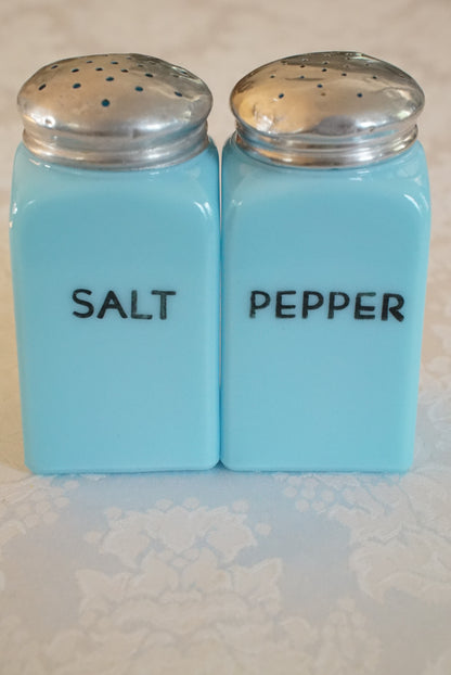 Vintage McKee Chalaine Blue Salt and Pepper Shakers