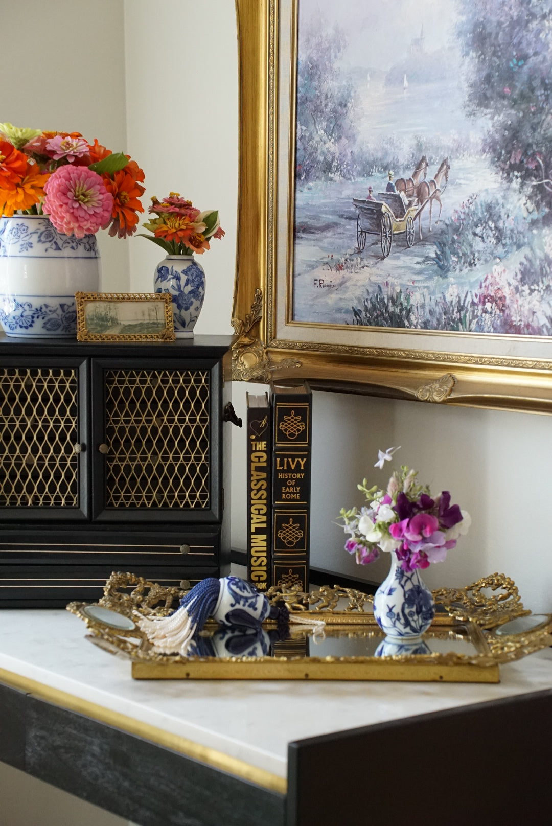 Antique French Brass Vanity Tray