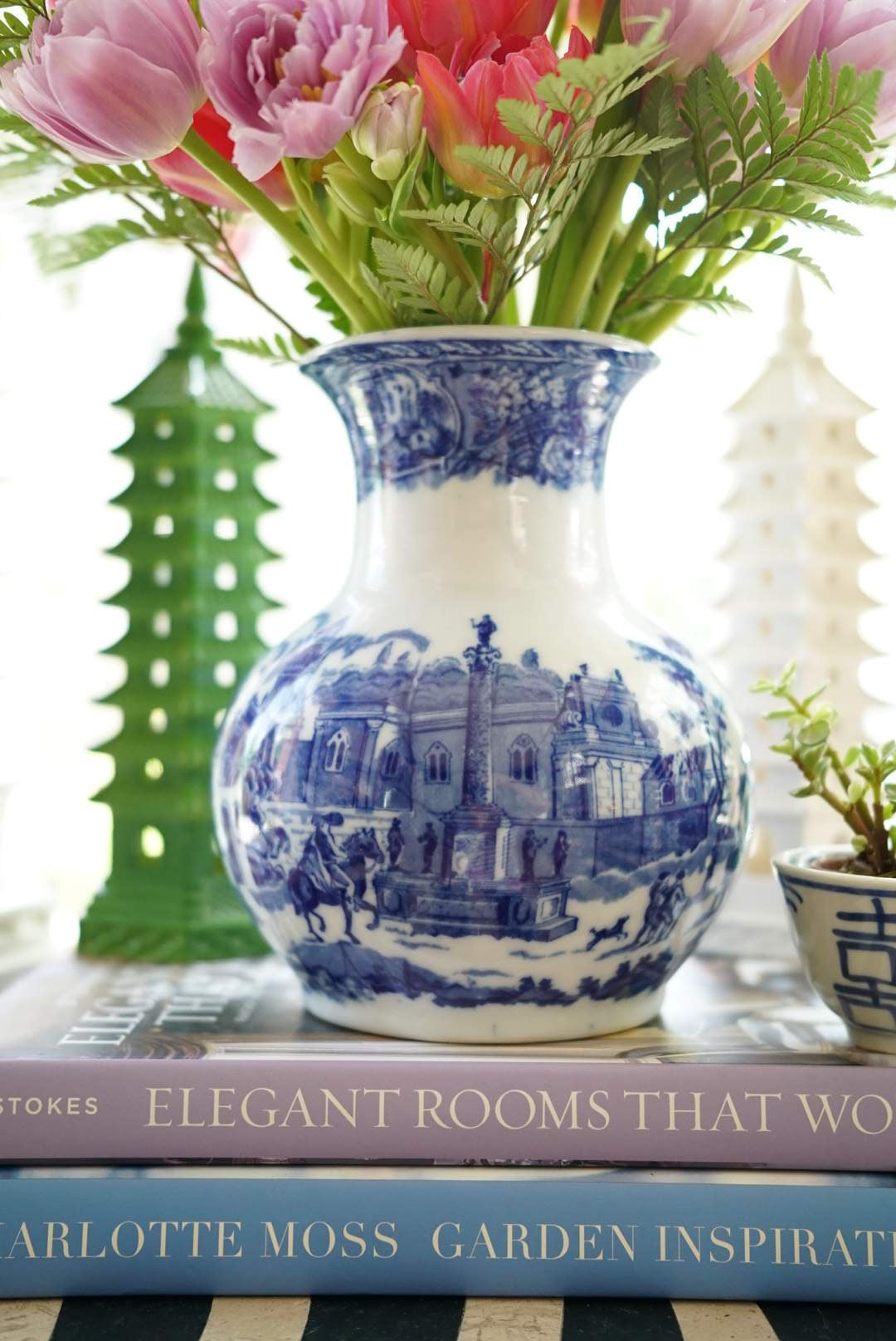 Vintage Victoria Ware Ironstone Flow Blue Transferware Vase – House of ...