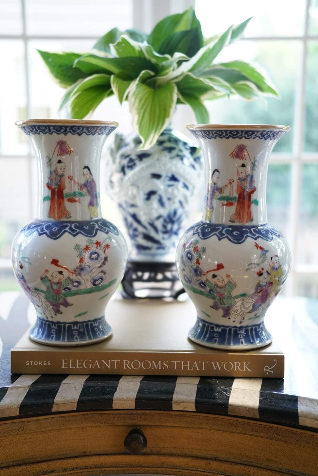 Pair of—Famille Rose Vases with Children at Play Motif