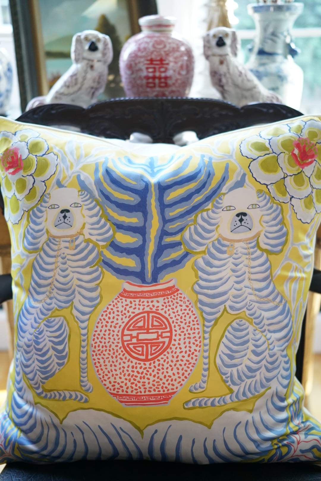 Luxurious Paige Gemmel Chinoiserie Silk Pillows House of Old and New