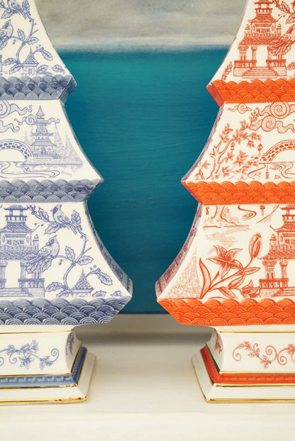 Red and White Chinoiserie Christmas Tree (Please Read)